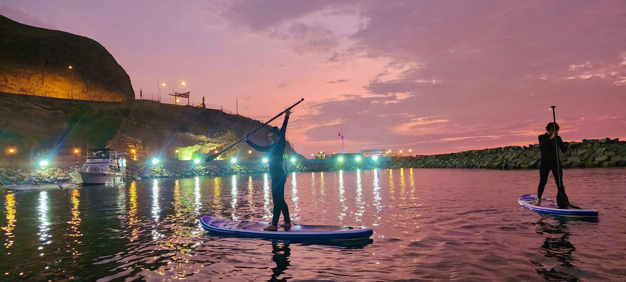 stand up paddle atardecer noche aloha peru